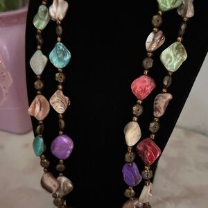 Multicolor Beaded Copper Necklace